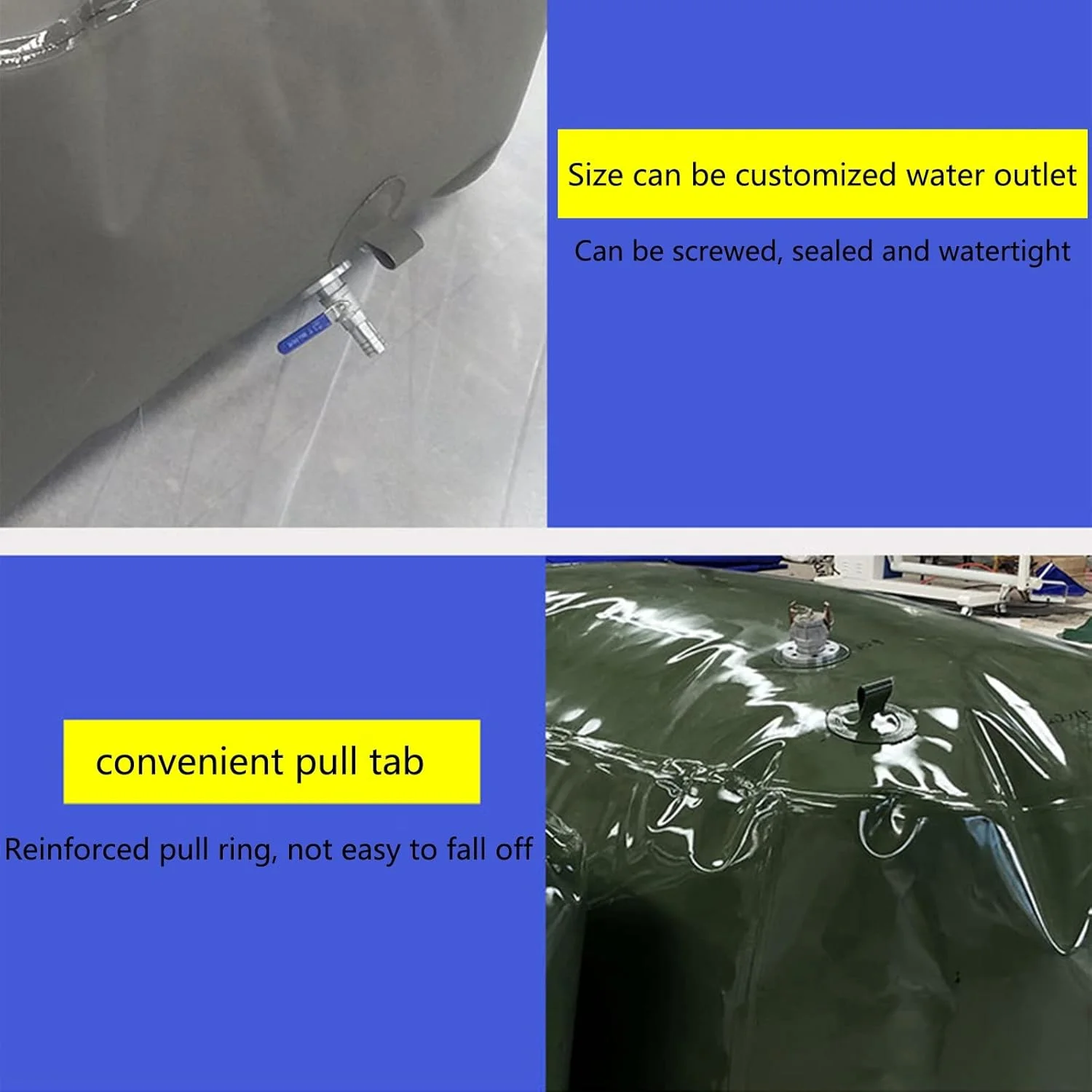 کیسه آب با ظرفیت بالا LFFH، تانک تاشو کیسه آب، مناسب برای حمل و نقل منبع آب، آبیاری کشاورزی، جمع آوری و ذخیره آب (110 لیتر) WMEIE