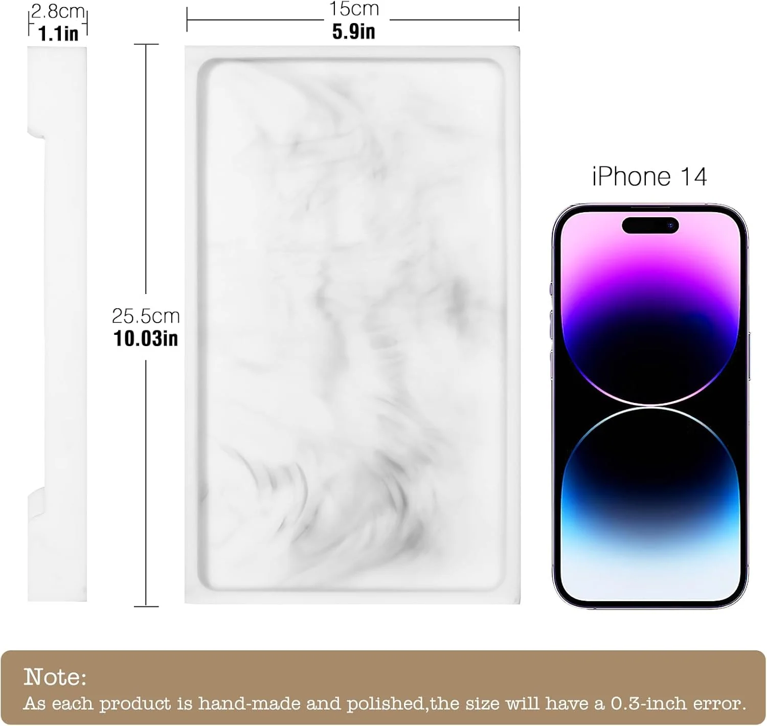سینی رزینی لوکسپایر، سینی ذخیره سازی مخزن توالت حمام، سینی سرو تزئینی سینک آشپزخانه 9.6 x 6 اینچ، سازمان دهنده رومیزی برای حوله آرایش، نگهدارنده عطر، M، مرمر سفید سینی رزینی لوکسپایر، سینی ذخیره سازی مخزن توالت حمام، سینی سرو تزئینی سینک آشپزخانه 9.6 x 6 اینچ، سازمان دهنده رومیزی برای حوله آرایش، نگهدارنده عطر، M، مرمر سفید