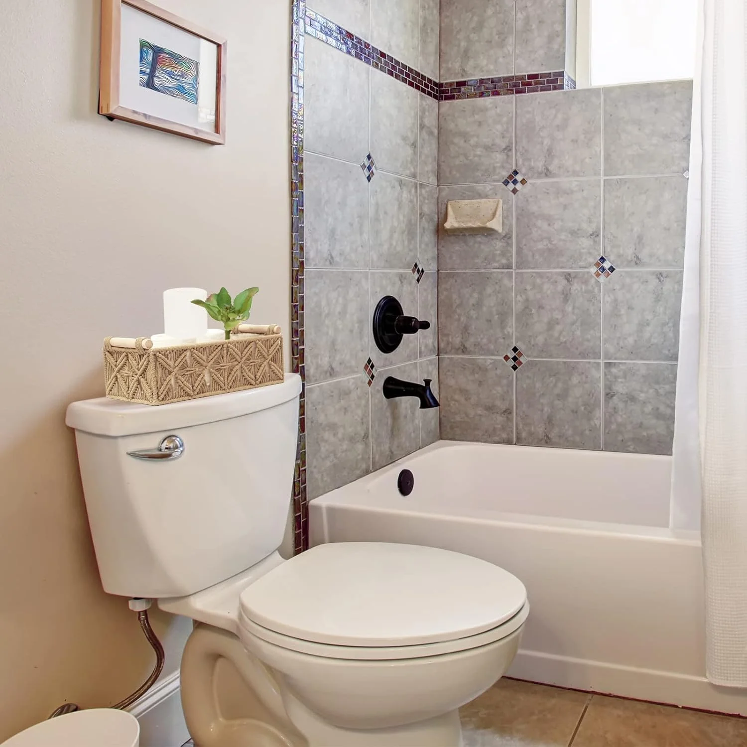 سبد حصیری بافت مکرومه، سبدهای تزئینی بافته شده برای نظم دهی، سبد تزئینی برای روی میز، سبد دستمال کاغذی برای بالای مخزن توالت، سبد طبقه با دسته برای دکور حمام، اتاق کودک (ست 2 عددی) سبد حصیری بافت مکرومه، سبدهای تزئینی بافته شده برای نظم دهی، سبد تزئینی برای روی میز، سبد دستمال کاغذی برای بالای مخزن توالت، سبد طبقه با دسته برای دکور حمام، اتاق کودک (ست 2 عددی)