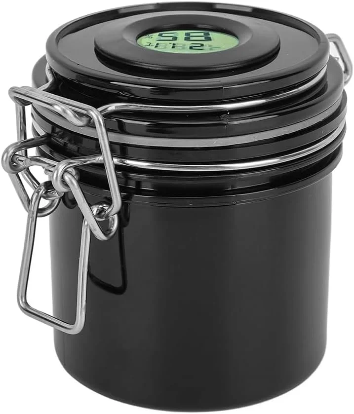 مخزن نگهداری چسب مژه Namvo با دماسنج و رطوبت سنج، افزایش طول عمر چسب، محافظت با مهر و موم، نظارت بر دما و رطوبت، محفظه چسب مهر و موم شده (سفید)