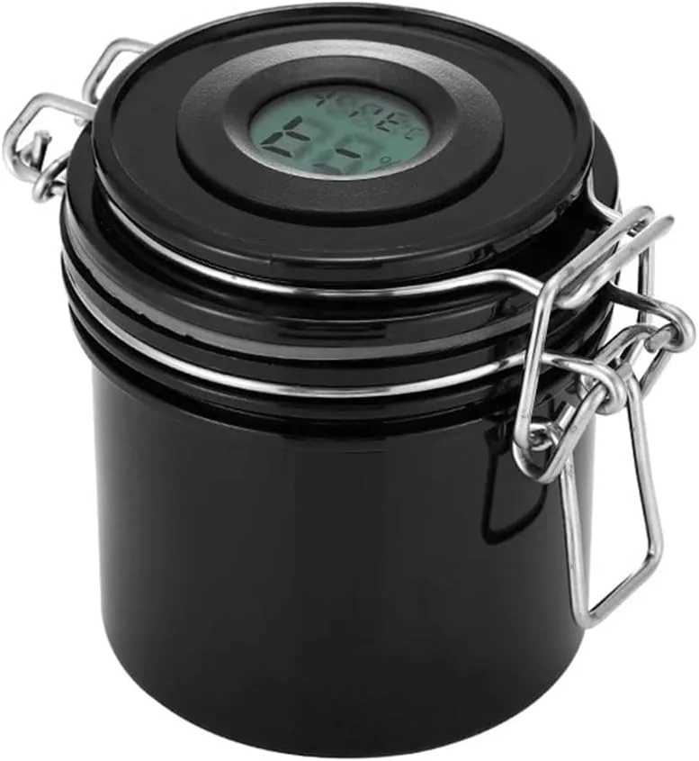 مخزن نگهداری چسب مژه Namvo با دماسنج و رطوبت سنج، افزایش طول عمر چسب، محافظت با مهر و موم، نظارت بر دما و رطوبت، محفظه چسب مهر و موم شده (سفید)