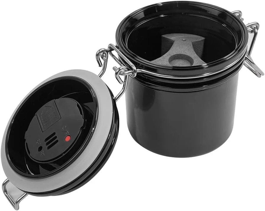 مخزن نگهداری چسب مژه Namvo با دماسنج و رطوبت سنج، افزایش طول عمر چسب، محافظت با مهر و موم، نظارت بر دما و رطوبت، محفظه چسب مهر و موم شده (سفید)