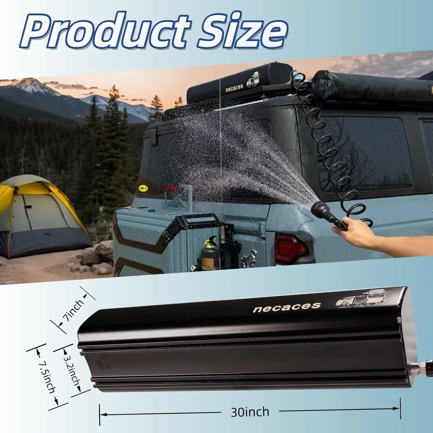 مخزن آب تحت فشار ارتقا یافته 17 لیتری برای دوش کمپینگ