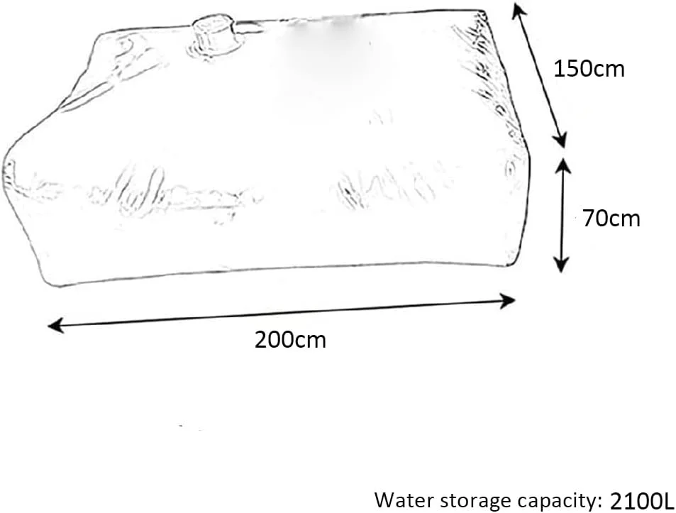 مخزن آب اضطراری با ظرفیت بالا ZCBYBT، کیسه ذخیره آب تاشو، مخزن آب PVC با شیر برای پیش بارگیری پل کشاورزی، 2 * 1.5 * 0.7 متر: 2100 لیتر