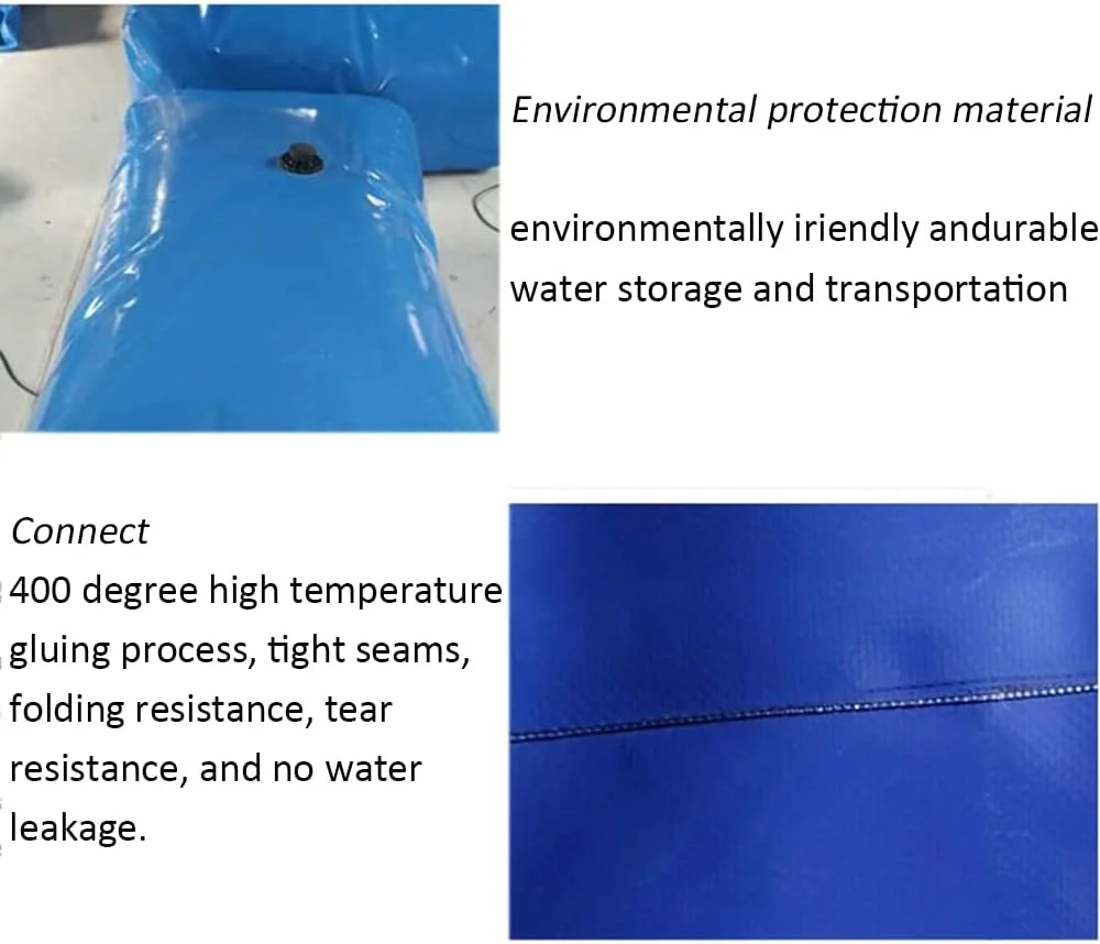 مخزن آب اضطراری با ظرفیت بالا ZCBYBT، کیسه ذخیره آب تاشو، مخزن آب PVC با شیر برای پیش بارگیری پل کشاورزی، 2 * 1.5 * 0.7 متر: 2100 لیتر