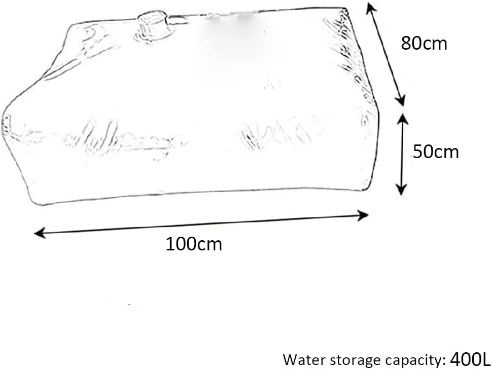 مخزن آب تاشو قابل حمل ZCBYBT با شیر آب، مناسب برای مقاومت در برابر خشکسالی و جمع آوری آب باران، 1 * 0.8 * 0.5 متر: 400 لیتر