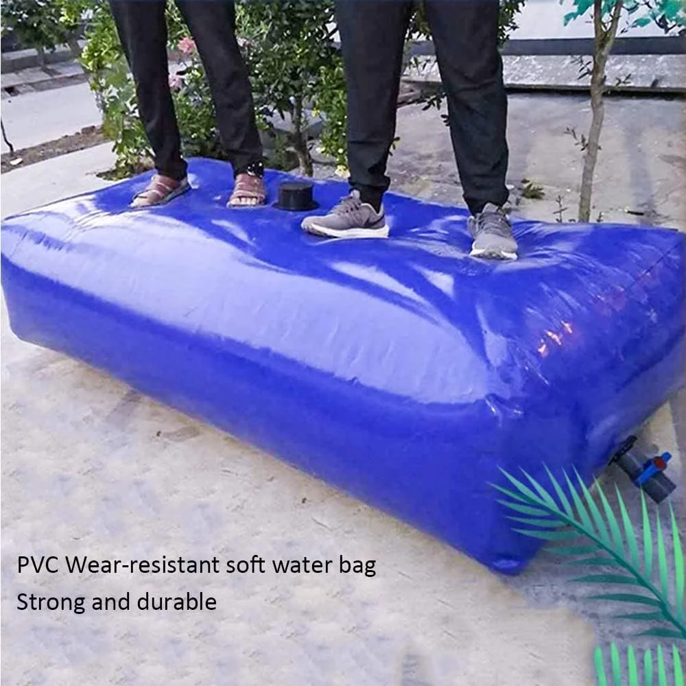 مخزن آب باران انعطاف پذیر ZCBYBT مناسب فضای باز، کیسه ذخیره آب با ظرفیت بالا، تانک آب تاشو و سبک با شیر برای کشاورزی مقاوم در برابر خشکسالی و آتش نشانی، 1.5 * 0.9 * 0.5 متر: 670 لیتر