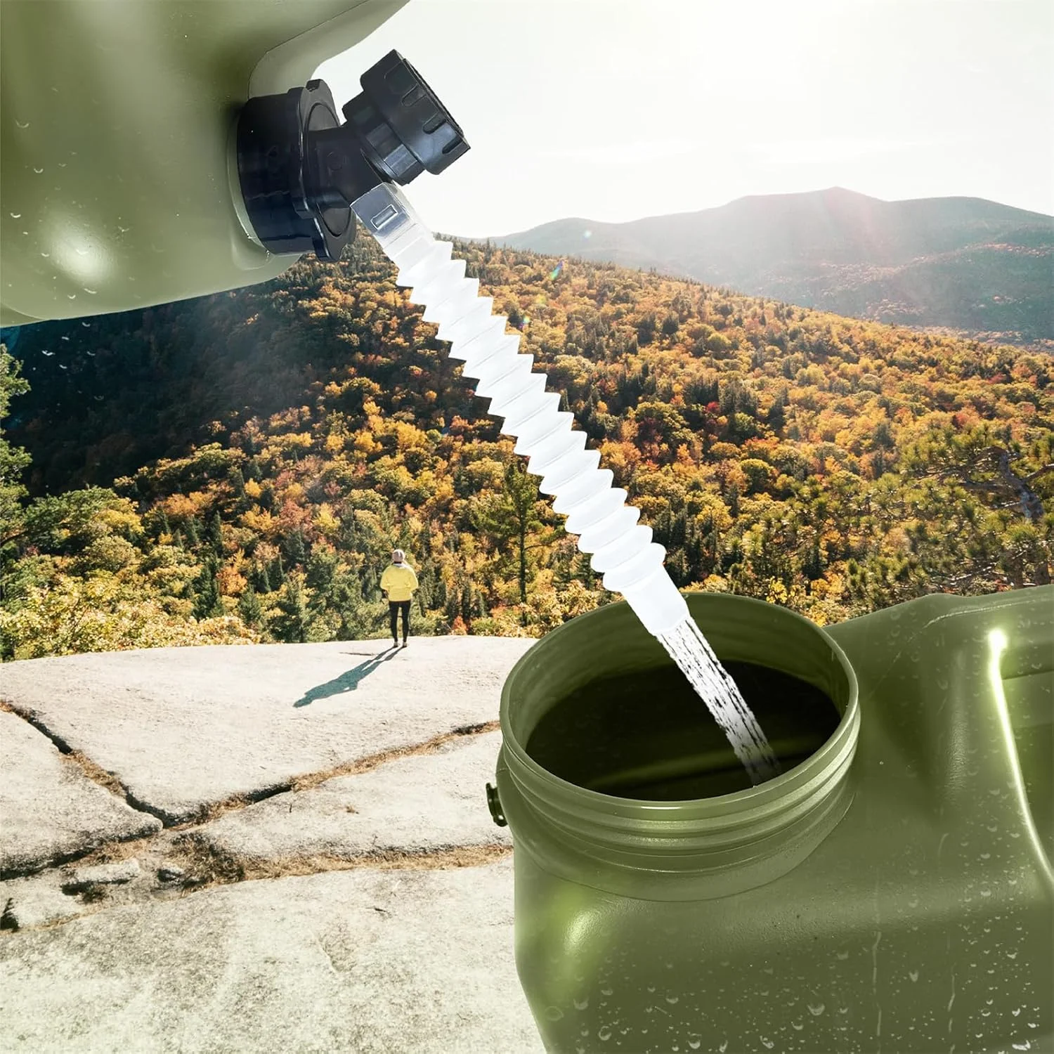 ظرف آب 3 گالنی با شیر، قمقمه آب کمپینگ قابل حمل، مخزن ذخیره آب بدون BPA برای کمپینگ، خودرو، ماشین، پیاده روی در فضای باز، پیک نیک، مواقع اضطراری