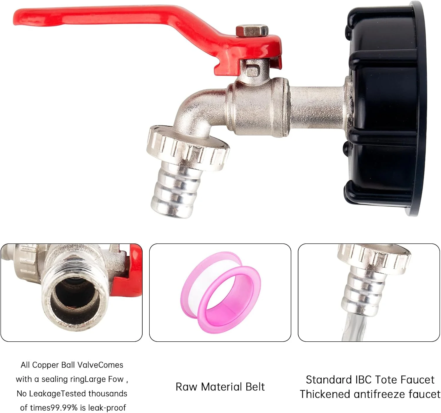 اتصالات تانکر IBC برنجی ضد نشت XCDMJ 1/2 اینچ، آداپتور تانکر IBC، شیر تانکر IBC برای تانکر ذخیره آب S60x6، شیر آب، اتصال شلنگ باغ، قطعات اتصالات جایگزین شیر