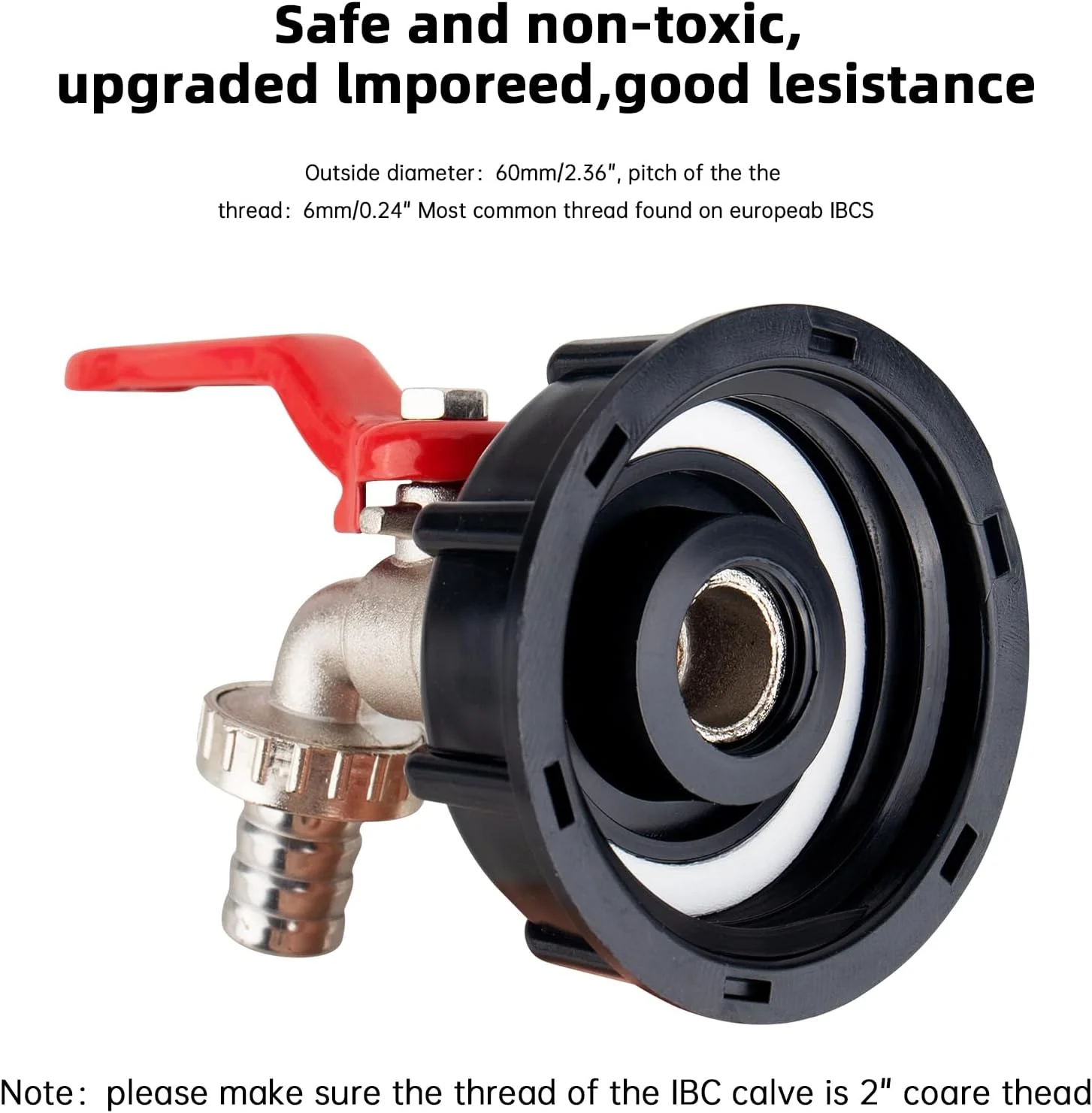 اتصالات تانکر IBC برنجی ضد نشت XCDMJ 1/2 اینچ، آداپتور تانکر IBC، شیر تانکر IBC برای تانکر ذخیره آب S60x6، شیر آب، اتصال شلنگ باغ، قطعات اتصالات جایگزین شیر