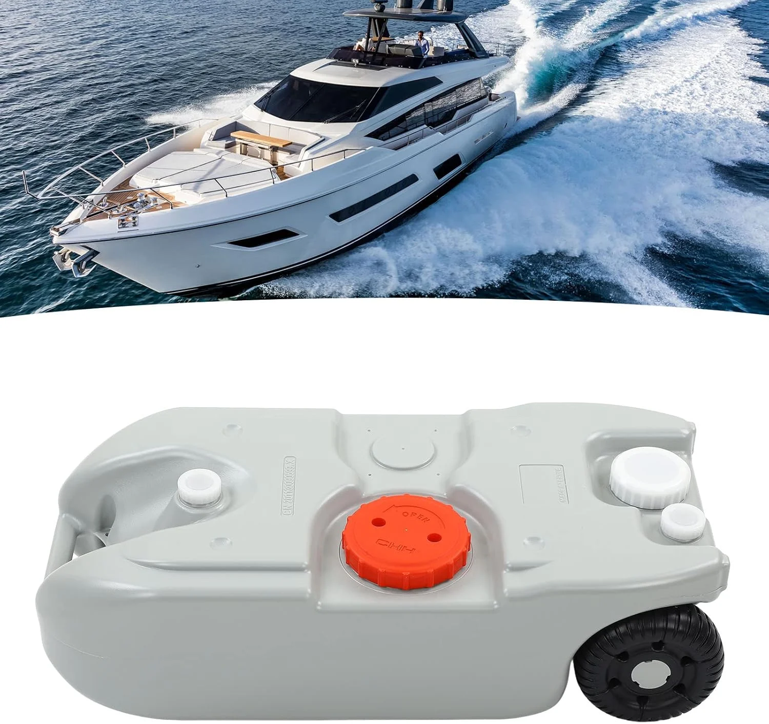 مخزن آب قابل حمل Zhed، ظرفیت بزرگ 40 لیتری، مخزن آب جهانی HDPE RV، نوع قرقره ای، لوازم جانبی قایق، مخزن آب قایق برای RV و قایق