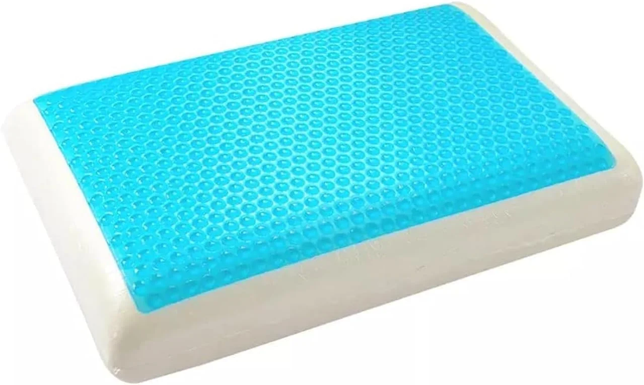 بالش مموری فوم برای گردن، بالش ژله ای تخت خواب برای پهلو، پشت و شکم، نرم و راحت با روکش قابل شستشو (60x40x13 سانتی متر)