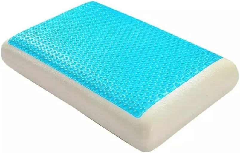 بالش مموری فوم برای گردن، بالش ژله ای تخت خواب برای پهلو، پشت و شکم، نرم و راحت با روکش قابل شستشو (60x40x13 سانتی متر)