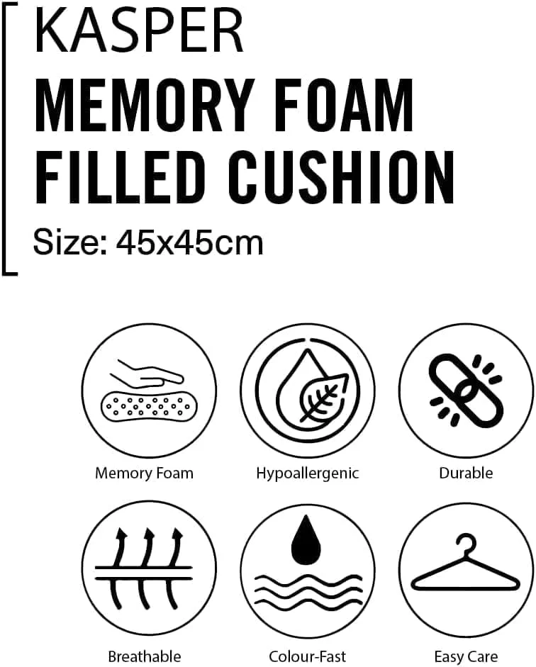 کوسن/بالش مموری فوم مخملی ممتاز امیننس هوم Kasper، ابعاد 45x45 سانتی متر با روکش قابل جابجایی و شستشو و لایه محافظتی اضافه برای بهداشت و دوام.