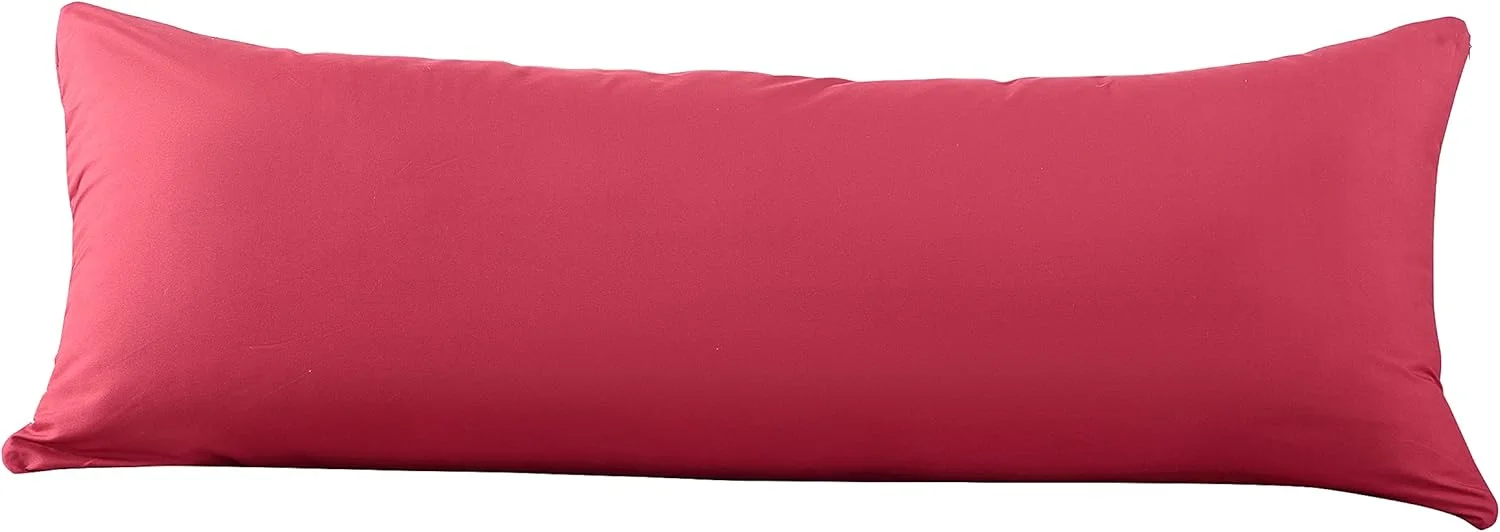 بالش های بزرگ میکروفایبر فوق العاده نرم EVOLIVE - 54x21 اینچ با بست زیپی مخفی، زرشکی بالش های بزرگ میکروفایبر فوق العاده نرم EVOLIVE - 54x21 اینچ با بست زیپی مخفی، زرشکی