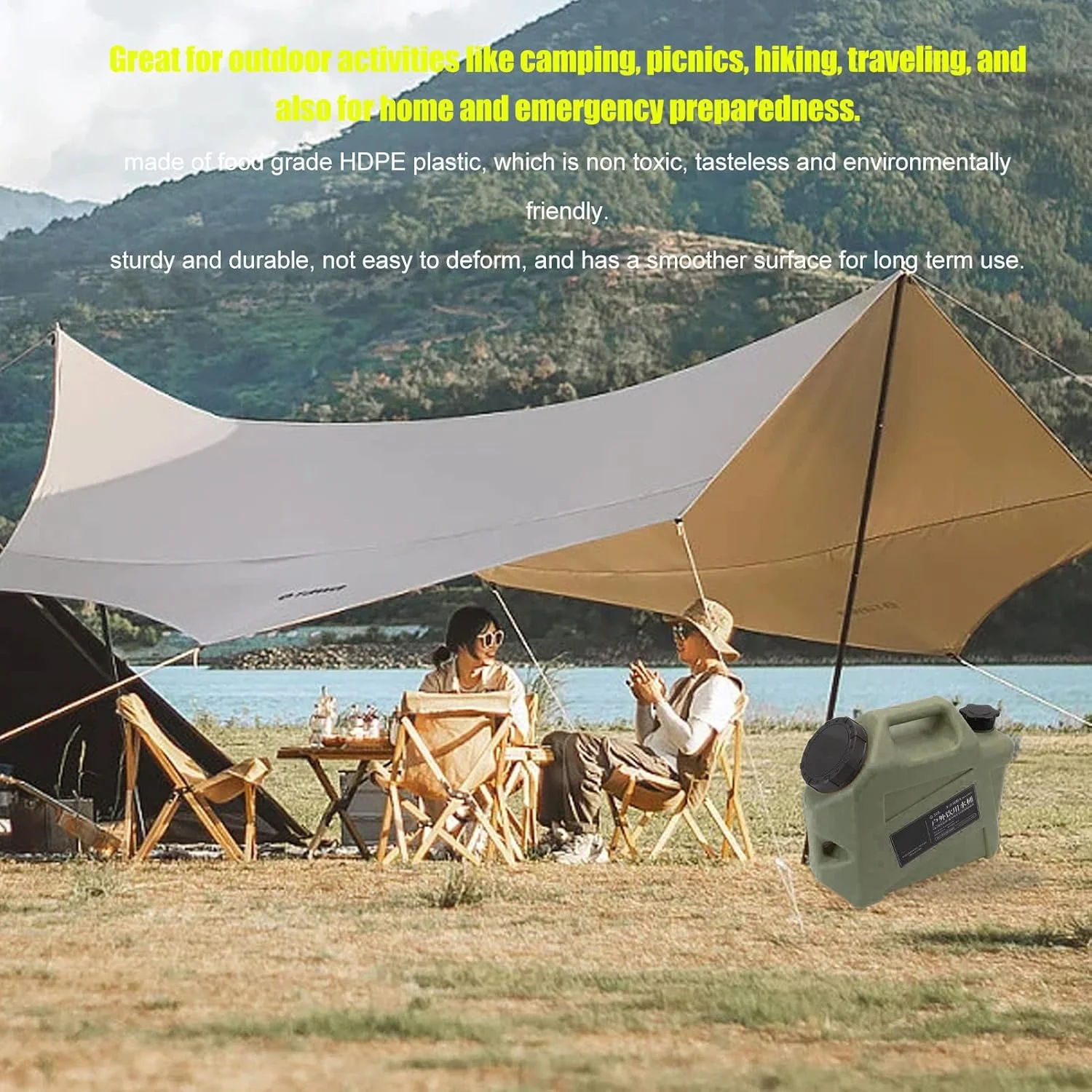 ظرف نگهداری آب CHICIRIS، حمل کننده نگهداری آب برای کمپینگ، سطل نگهداری آب قابل حمل 10 لیتری Shine Trip، ظرف آب چند منظوره خانگی با شیر برای فضای باز