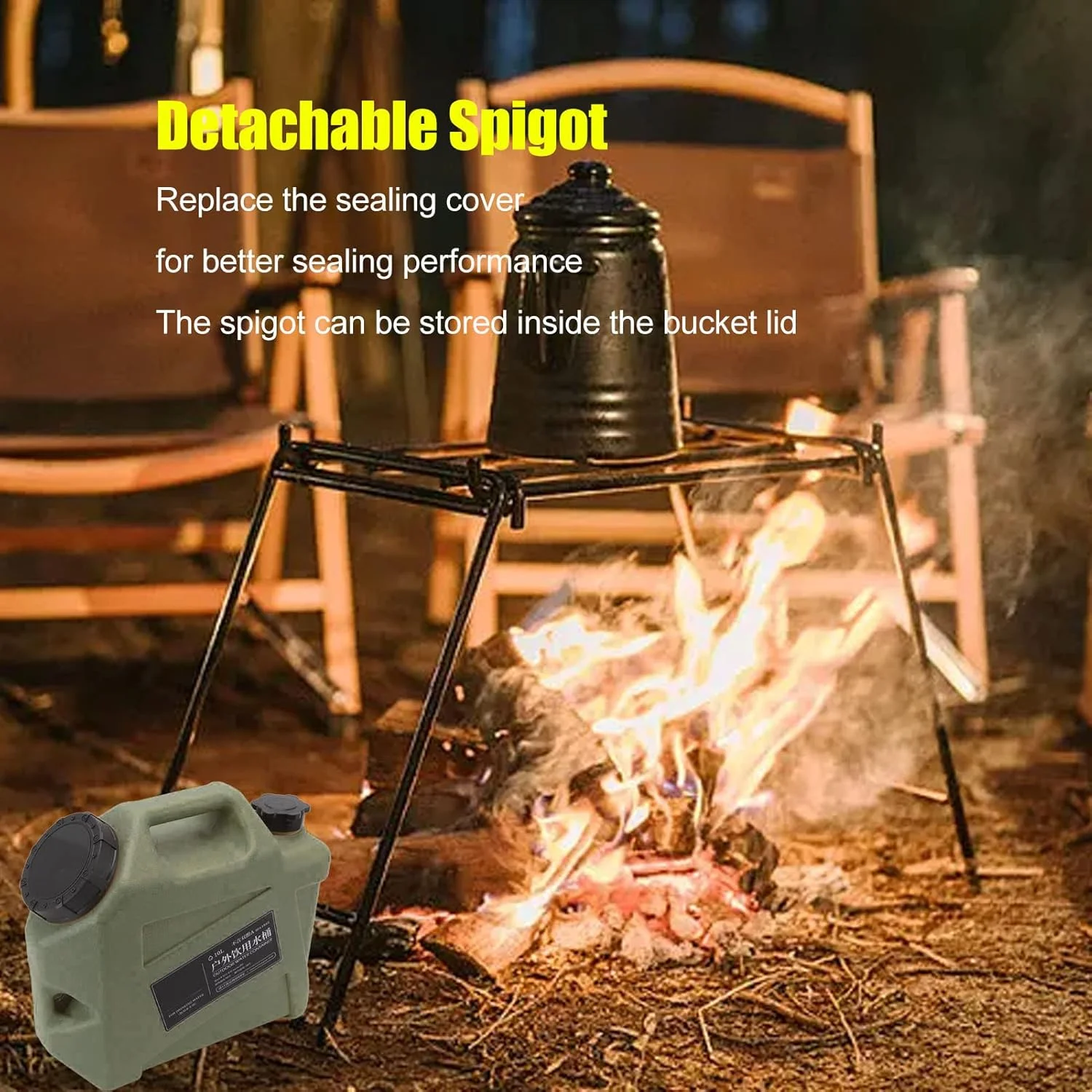 ظرف نگهداری آب CHICIRIS، حمل کننده نگهداری آب برای کمپینگ، سطل نگهداری آب قابل حمل 10 لیتری Shine Trip، ظرف آب چند منظوره خانگی با شیر برای فضای باز