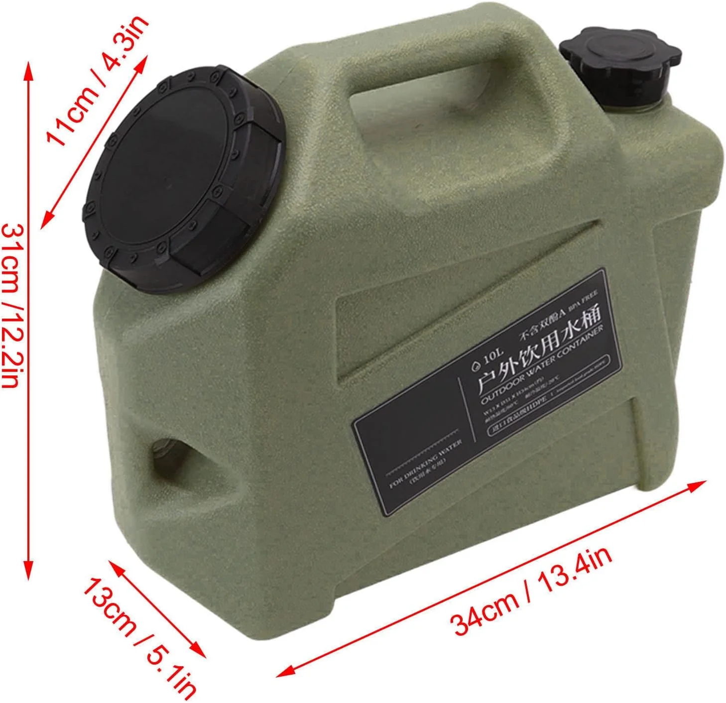 ظرف نگهداری آب CHICIRIS، حمل کننده نگهداری آب برای کمپینگ، سطل نگهداری آب قابل حمل 10 لیتری Shine Trip، ظرف آب چند منظوره خانگی با شیر برای فضای باز