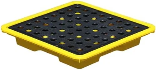 پالت نگهداری نشت بشکه، سینی پلی اتیلنی ضد نشت برای مخزن روغن و نگهداری مواد شیمیایی، طراحی توری تخت