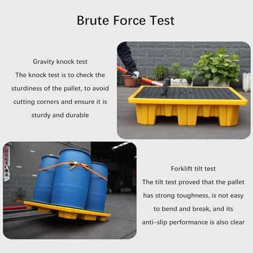 سینی نشت گیر بشکه، سینی نشت روغن، سکوی نشت گیر، سکوی ضد لغزش، سکوی ماژولار پلی اتیلنی برای کارخانه، انبار، گاراژ و مصارف صنعتی، 125x65x17 سانتی متر