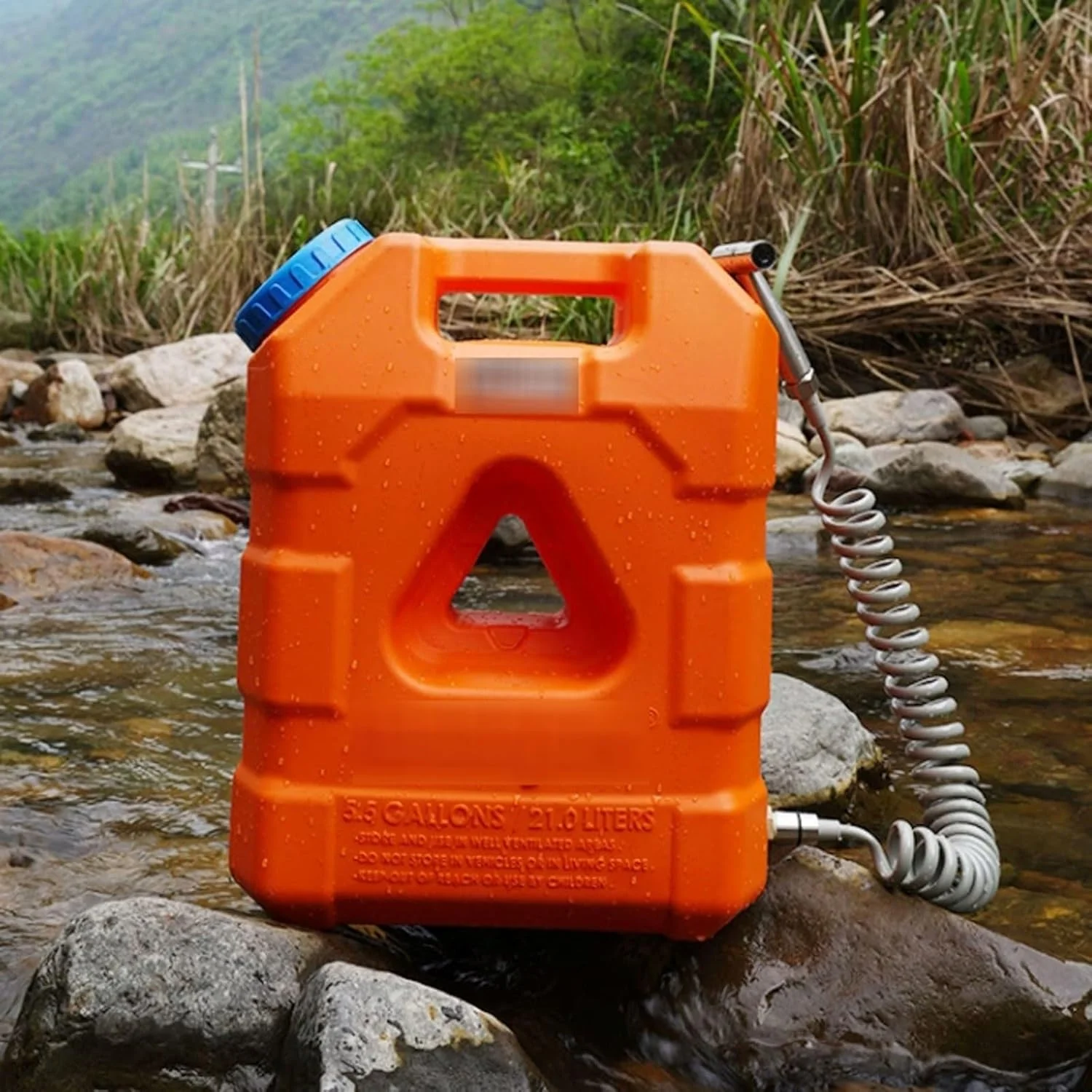 ظرف آب 21 لیتری، قمقمه آب کمپینگ بدون BPA با شیر و تفنگ اسپری، سطل ذخیره آب قابل حمل بدون نشتی برای پیاده روی در فضای باز، کمپینگ، پیک نیک، مسافرت، ذخیره آب