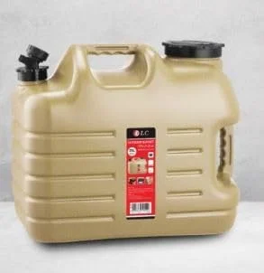 ظرف آب 25 لیتری قابل حمل Fipka با شیر، طلایی، مستطیلی، بدون BPA، جنس پلی اتیلن (PE)، مناسب کمپینگ، پیک نیک، پیاده روی، آمادگی در شرایط اضطراری، DLC-37325