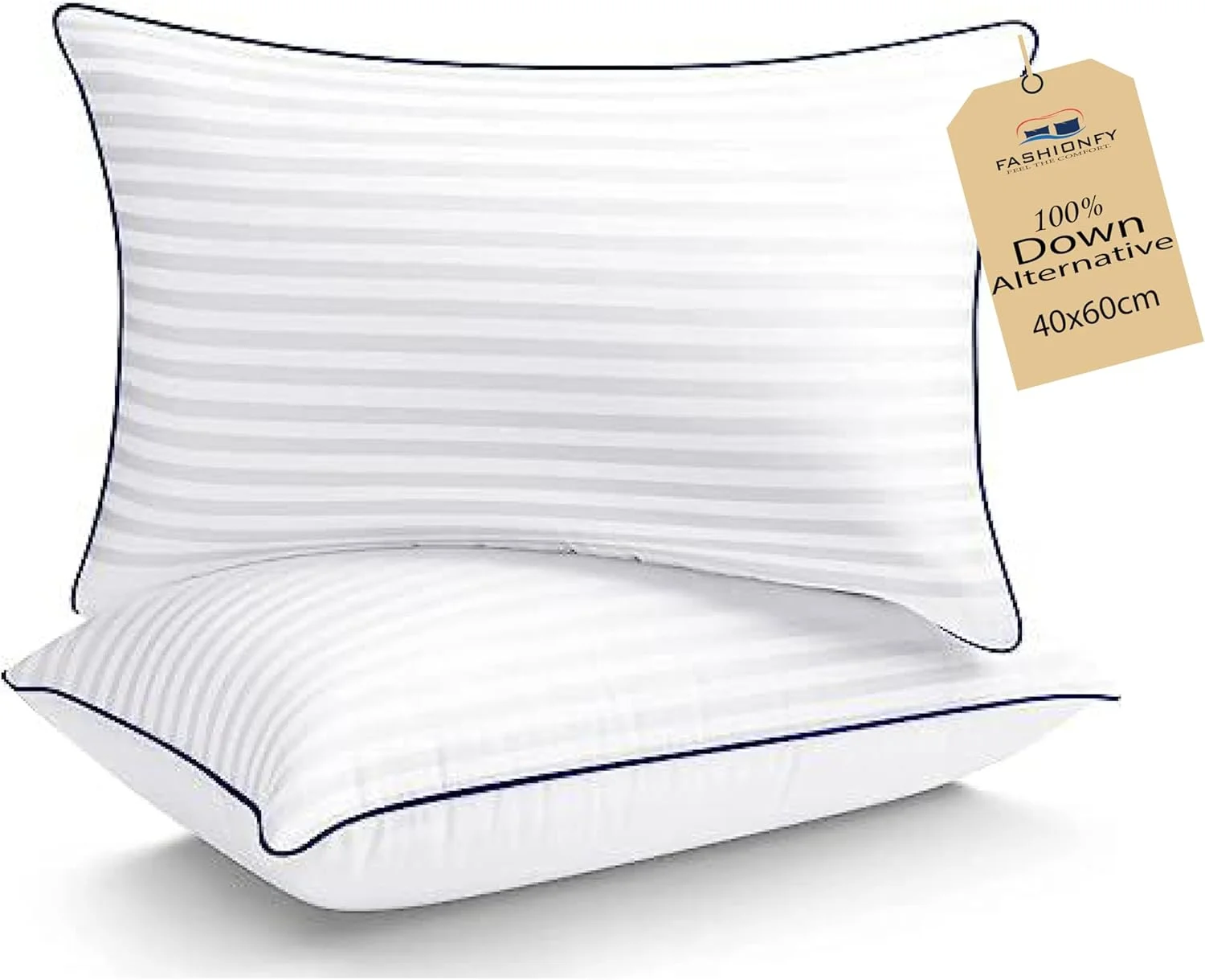 بالش های خواب FASHIONFY® سایز استاندارد (60x40 سانتی متر) ست 2 عددی - خنک کننده، کیفیت لوکس هتلی با پرکننده نرم و لطیف برای خوابیدن به پشت، شکم یا پهلو