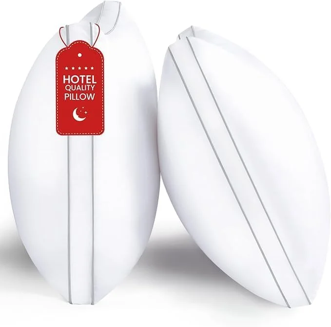 ست دو عددی بالش فوم کرافت، بالش سایز کوئین برای خواب، کیفیت لوکس هتلی، بالش ساپورت کننده با الیاف نرم جایگزین پر برای افرادی که به پشت، شکم و پهلو می خوابند، قابل شستشو در ماشین لباسشویی (کوئین 50x76 سانتی متر)