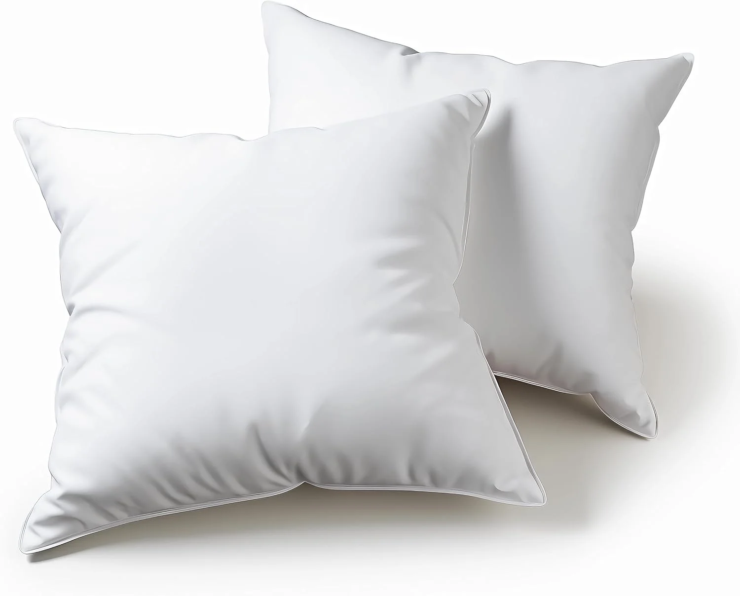 دو عدد بالش تخت خواب 65x65 سانتی متر برای خواب، لایه میانی استاندارد، ضد گرد و غبار، ضد حساسیت، مربع شکل و تنفس پذیر برای یک نفره و دو نفره با روکش میکروفایبر قابل شستشو