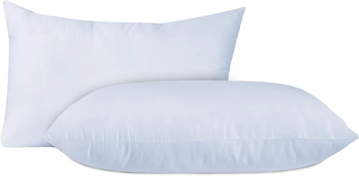 Hotel Quality Pair of Standard Hollow-fiber Filled Pillow, Breathable, Hyperallergenic, Plush Hotel-Style Down Alternative, Medium-Firm Support, Quick bounce back