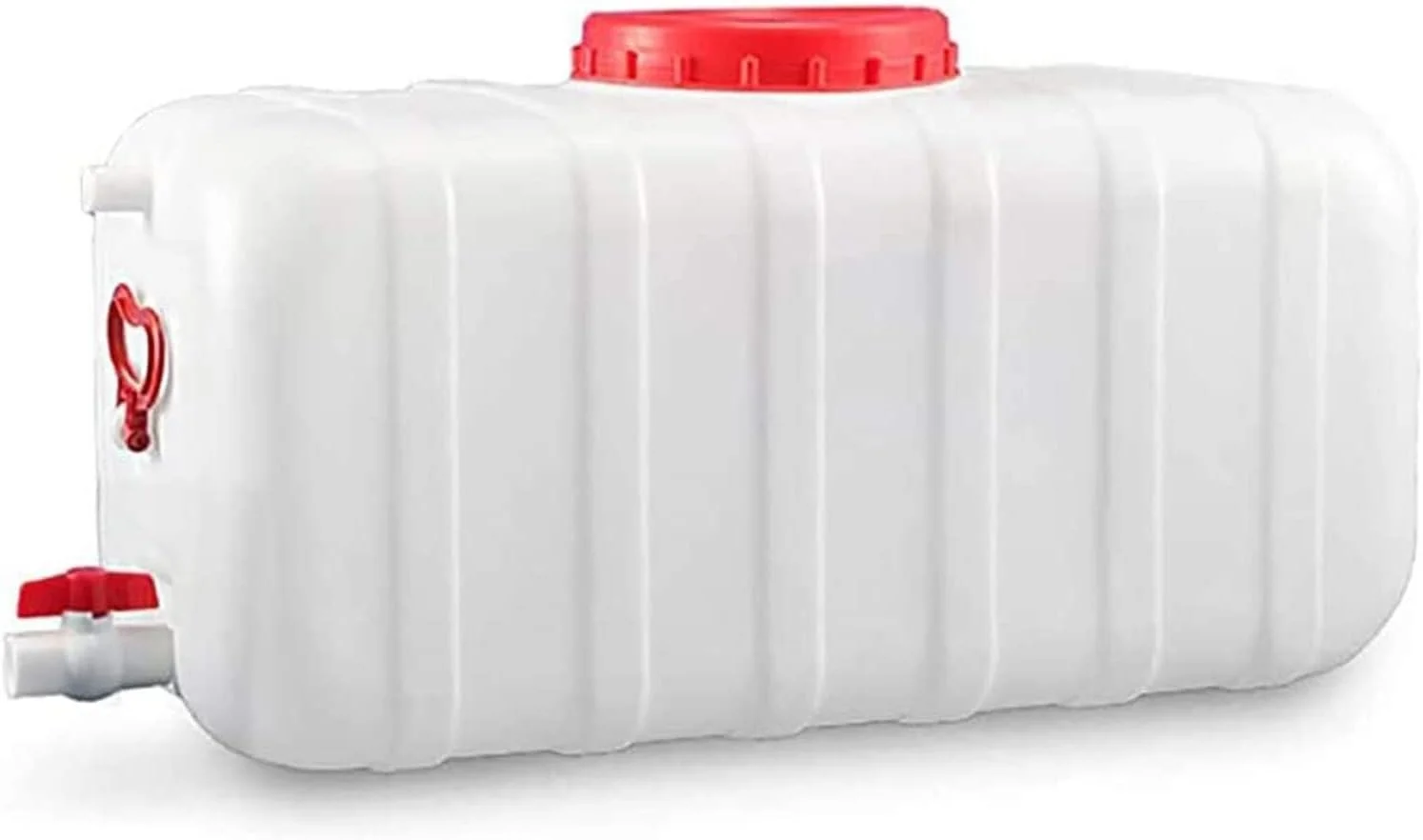 مخزن آب پلاستیکی ۱۰۰ لیتری، مخزن آب افقی مربعی ۲۰۰/۳۰۰ لیتری با درب و شیر پلاستیکی، مناسب برای کمپینگ در فضای باز، مخزن آب اضطراری خانگی