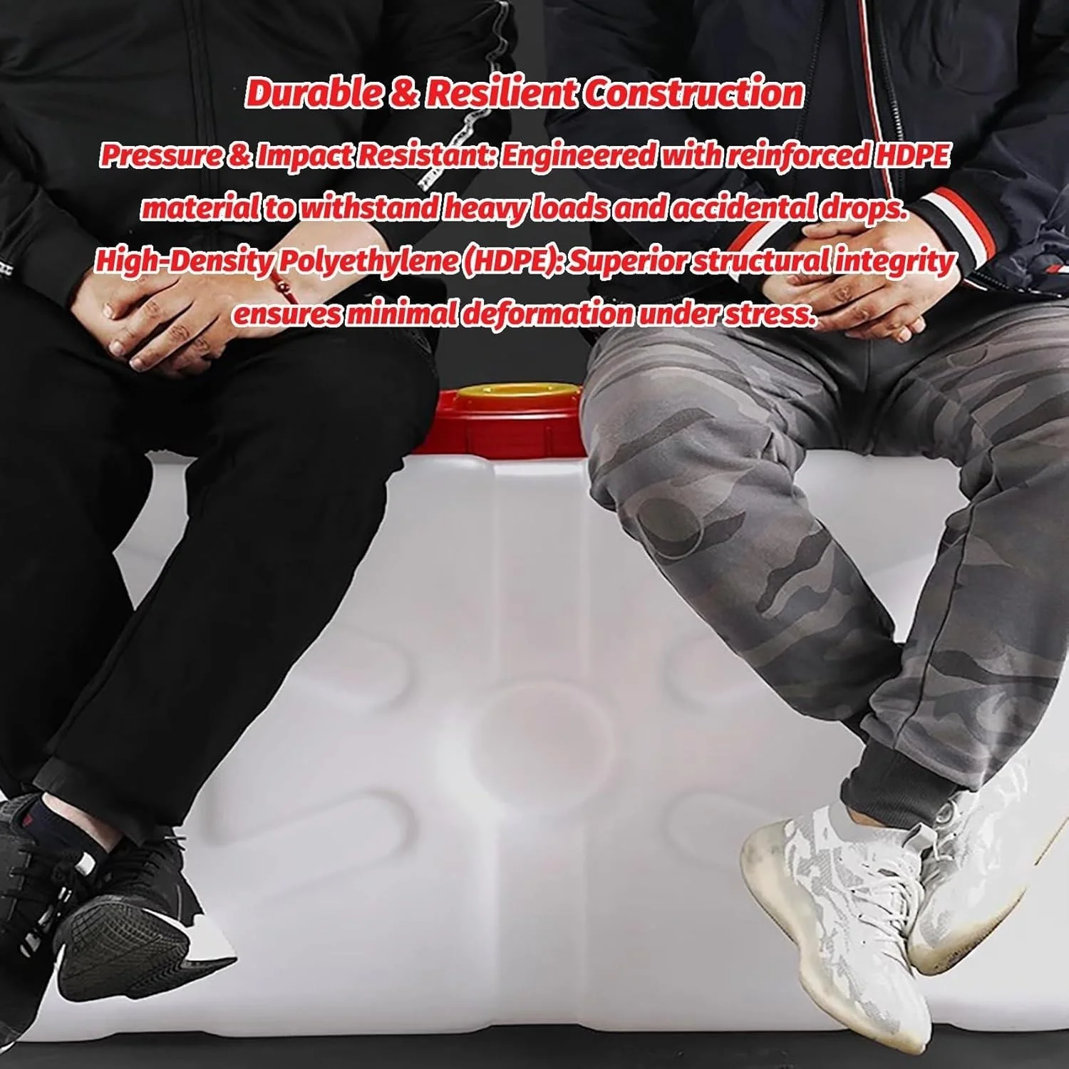 مخزن ذخیره آب چند منظوره HDPE درجه مواد غذایی IJHGH برای کمپینگ، پیاده روی، خانه، مزرعه، فضای باز - 25، 50، 80 و 200 لیتری