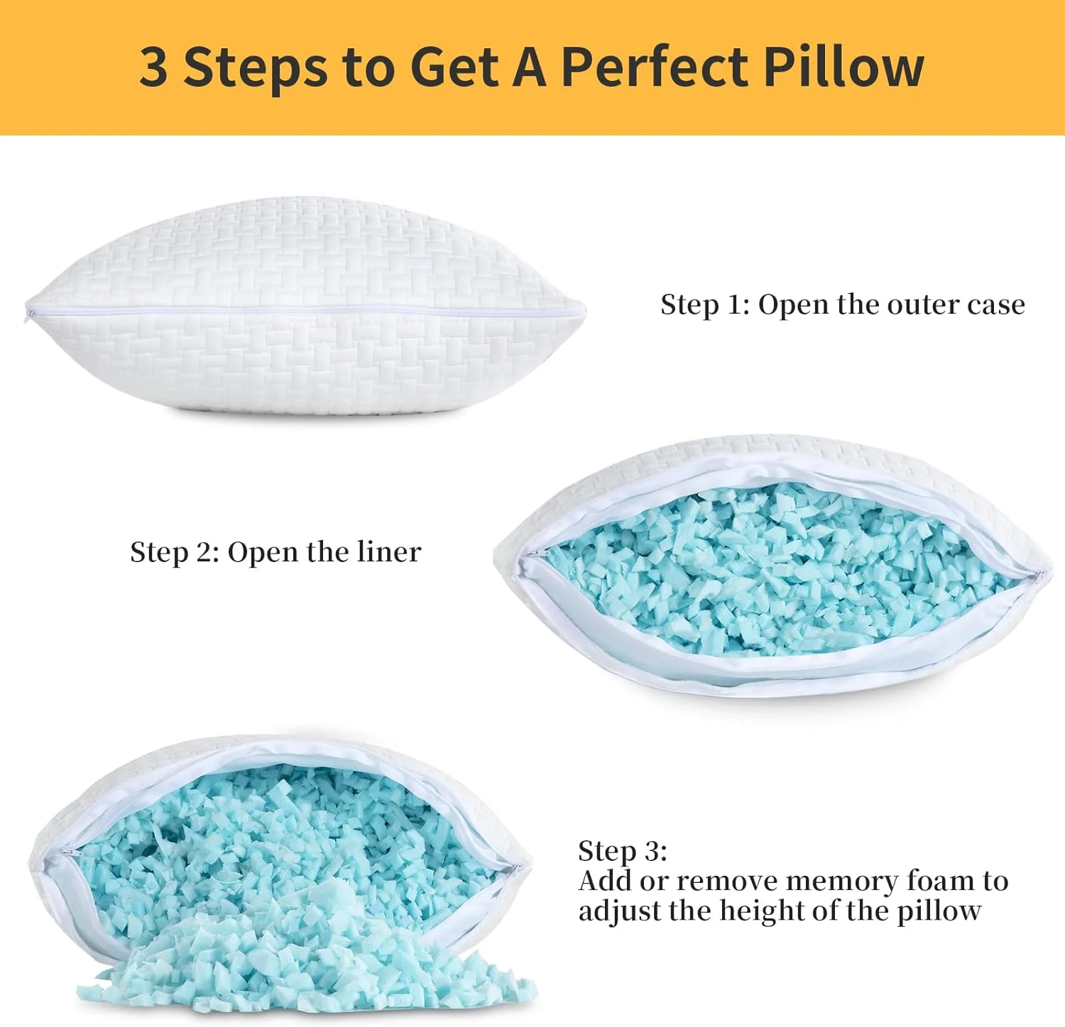 بالش های تخت بامبو HOMBYS بسیار سفت برای خواب، بالش های فوم حافظه خرد شده سایز کوئین، مجموعه 2 عددی، بالش خنک کننده قابل تنظیم برای خوابندگان پهلو، پشت، شکم با روکش قابل جابجایی