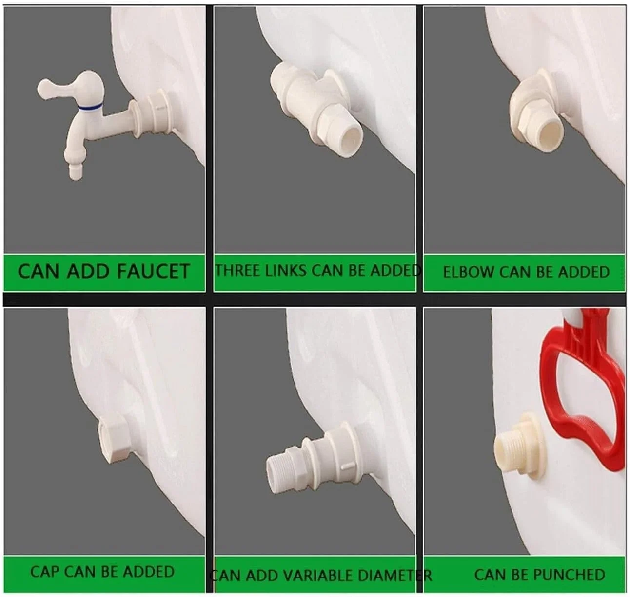 مخزن آب افقی مربعی IJHGH، بادوام، از جنس پلاستیک HDPE با گرید غذایی، مناسب برای باغ، خانه و استفاده در فضای باز
