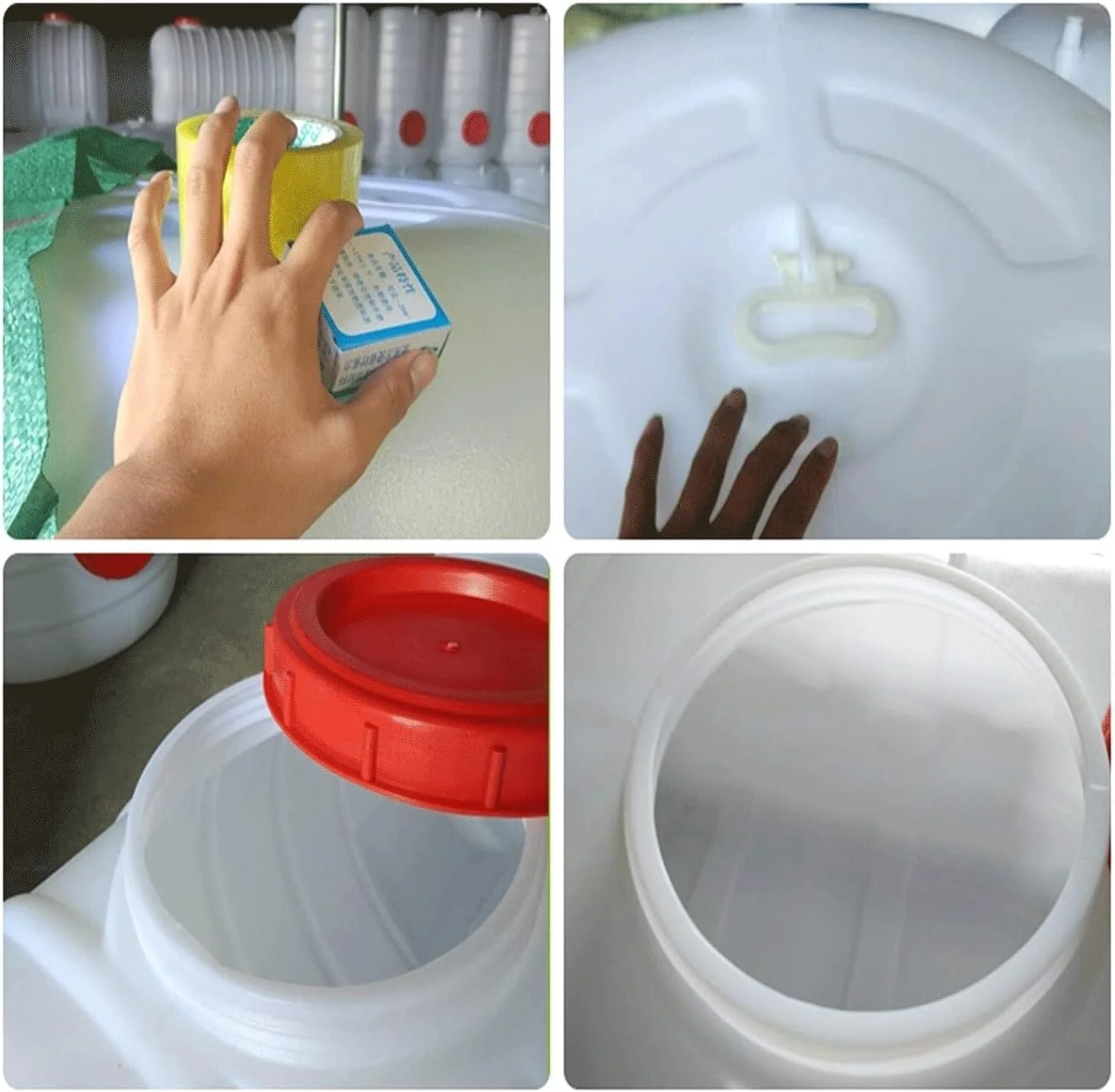 مخزن آب IJHGH پلاستیکی ضخیم در ابعاد 25/45/80/110/160 لیتری، مخزن ذخیره آب افقی، سطل ذخیره سازی مستطیلی با درب، مخزن آب قابل حمل برای کمپینگ، مسافرت و استفاده در خودرو