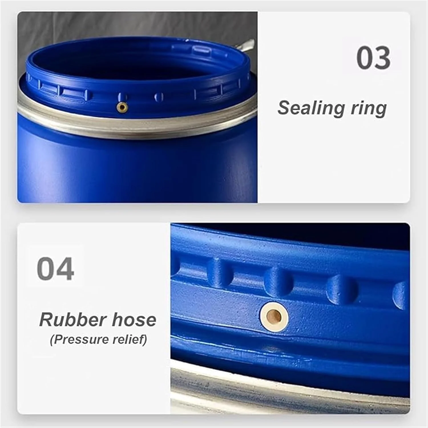 بشکه پلاستیکی ذخیره آب IJHGH با درب و حلقه فلزی آب بندی، سطل های مواد غذایی برای حمل و نقل کارخانه، دیزل بشکه پلاستیکی ذخیره آب IJHGH با درب و حلقه فلزی آب بندی، سطل های مواد غذایی برای حمل و نقل کارخانه، دیزل