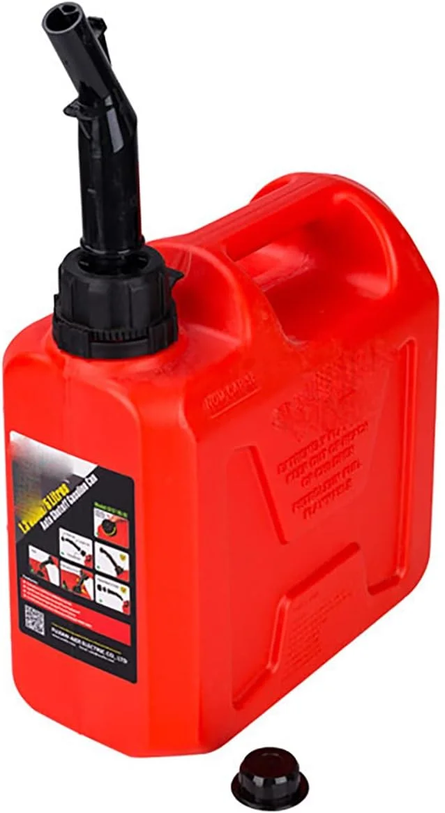 مخزن سوخت پلاستیکی SATUREY با ظرفیت 5/10/20 لیتر، مخزن بنزین خود تهویه شونده ضد الکتریسیته ساکن، مخزن ذخیره بنزین پلی اتیلن، قرمز، 5 لیتر