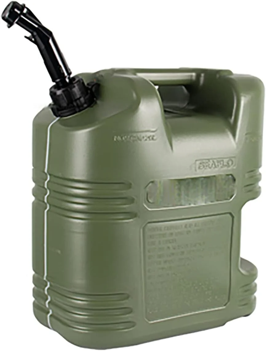 گالن بنزین پلاستیکی قابل حمل SATUREY با لوله راهنمای روغن داخلی، مخزن ذخیره بنزین پلی اتیلن، مخزن بنزین یدکی برای اتومبیل و موتورسیکلت، خاکستری، 20 لیتر