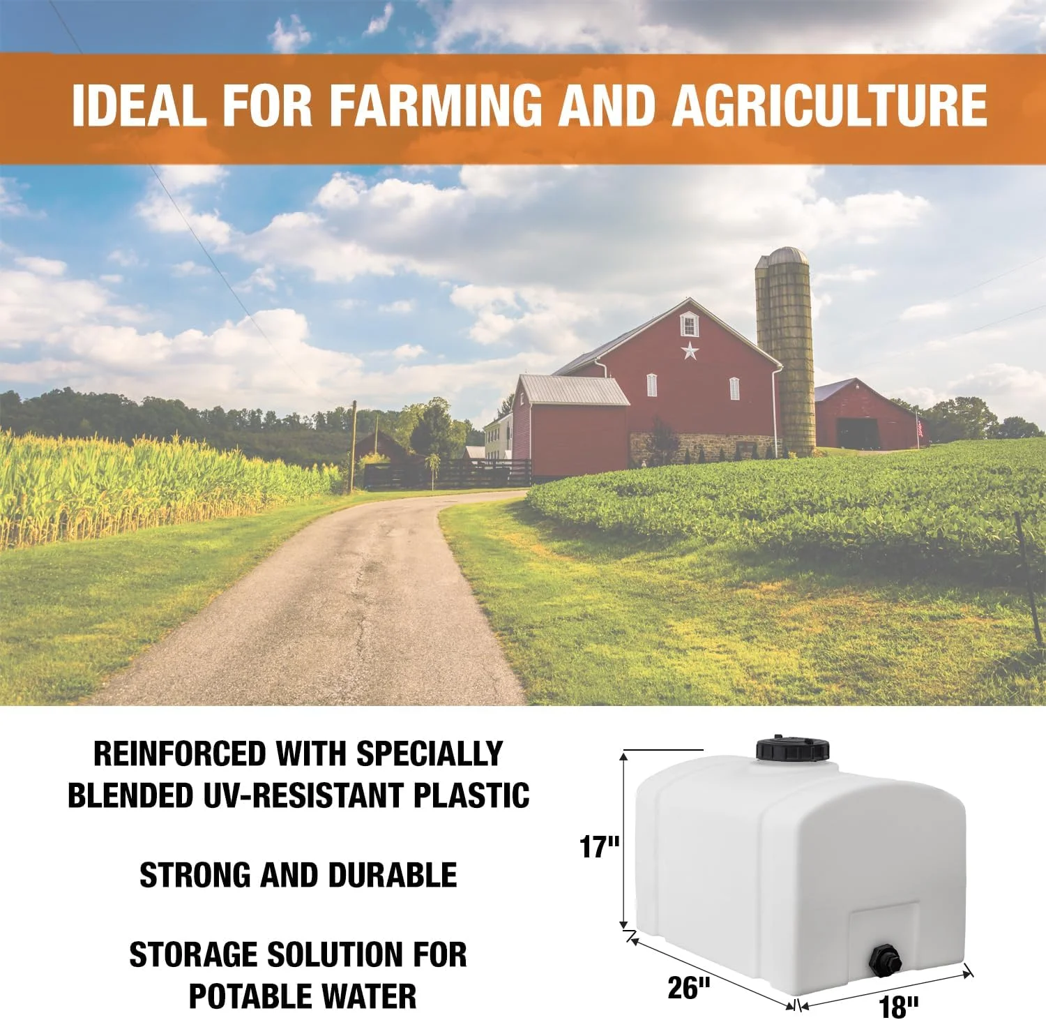 مخزن پلی اتیلن گنبدی RomoTech، ۲۶ گالن