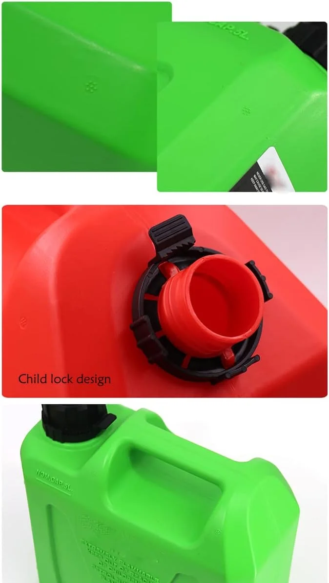 مخزن سوخت پلاستیکی SATUREY با ظرفیت 5/10/20 لیتر، مخزن بنزین خود تهویه شونده ضد الکتریسیته ساکن، مخزن ذخیره بنزین پلی اتیلن، قرمز، 5 لیتر