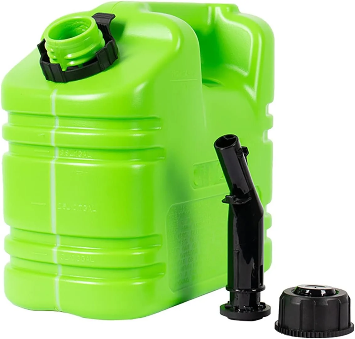 ظرف بنزین پلاستیکی قابل حمل با لوله راهنمای روغن داخلی، مخزن ذخیره بنزین پلی اتیلن، مخزن بنزین یدکی برای اتومبیل و موتورسیکلت، قرمز، 5 لیتر