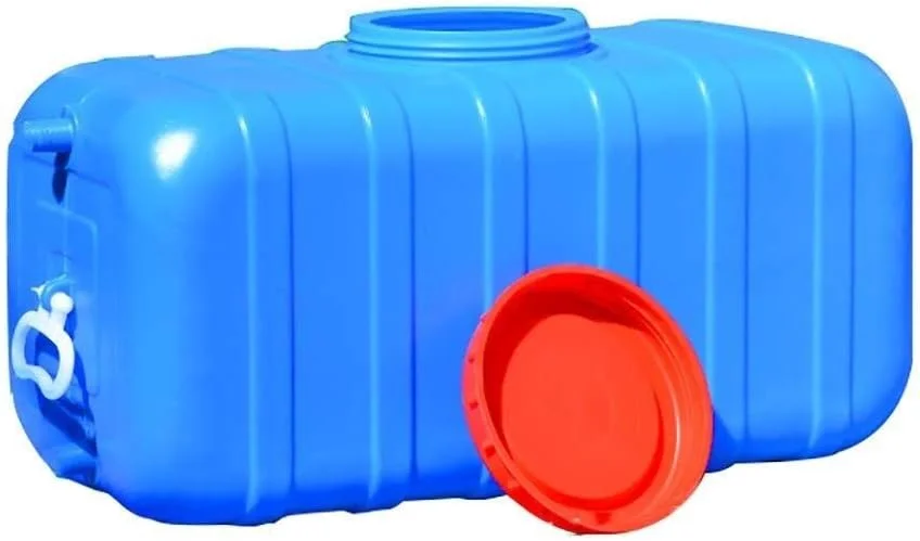 مخزن ذخیره آب مستطیلی آبی 70 لیتری/100 لیتری ضخیم بشکه مواد شیمیایی صنعتی ظرف ذخیره آب بدون BPA با شیر پلاستیکی درجه مواد غذایی برای مسافرت و شکار