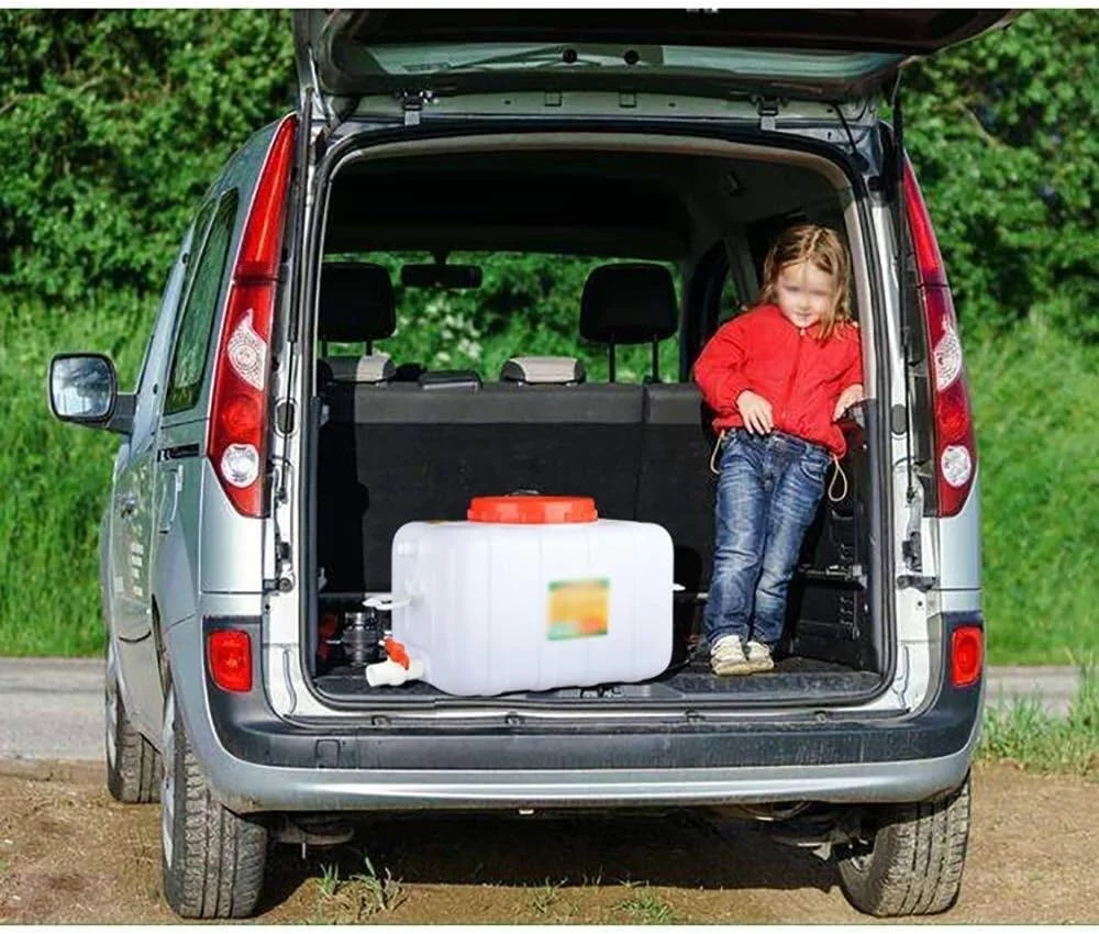 مخزن ذخیره آب مستطیلی آبی 70 لیتری/100 لیتری ضخیم بشکه مواد شیمیایی صنعتی ظرف ذخیره آب بدون BPA با شیر پلاستیکی درجه مواد غذایی برای مسافرت و شکار