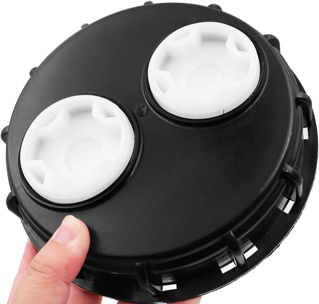 درب تانک مایع 6.5 اینچی IBC WANGCL با سوراخ هوا، مقاومت شیمیایی بالا، سوراخ های تهویه دوتایی و رزوه ظریف (مشکی)