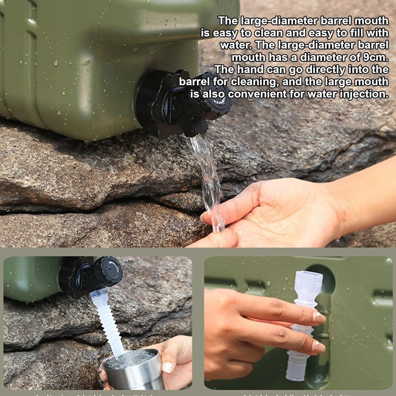 مخزن ذخیره آب VersaMarts با شیر و دسته | بطری آب 11 لیتری برای کمپینگ | مقاوم در برابر دمای 100 درجه سانتیگراد | راحت و قابل حمل