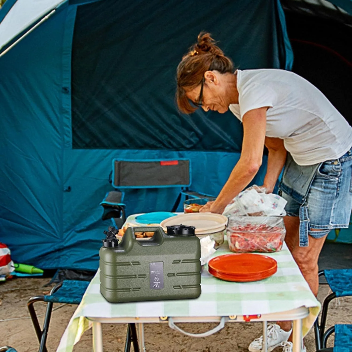 مخزن ذخیره آب VersaMarts با شیر و دسته | بطری آب 11 لیتری برای کمپینگ | مقاوم در برابر دمای 100 درجه سانتیگراد | راحت و قابل حمل