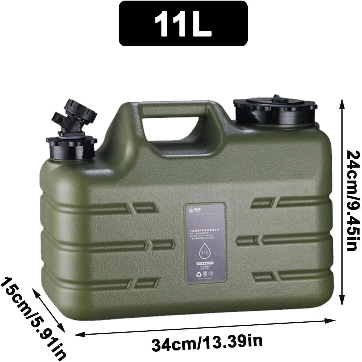 مخزن ذخیره آب VersaMarts با شیر و دسته | بطری آب 11 لیتری برای کمپینگ | مقاوم در برابر دمای 100 درجه سانتیگراد | راحت و قابل حمل