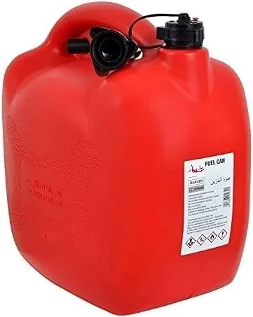 ظرف سوخت پی وی سی عباسعلی مناسب برای نگهداری روغن، بنزین و گازوئیل، مقاوم و بادوام، مناسب برای موتورسیکلت، خودروهای شاسی بلند و ATV (۵ لیتری)