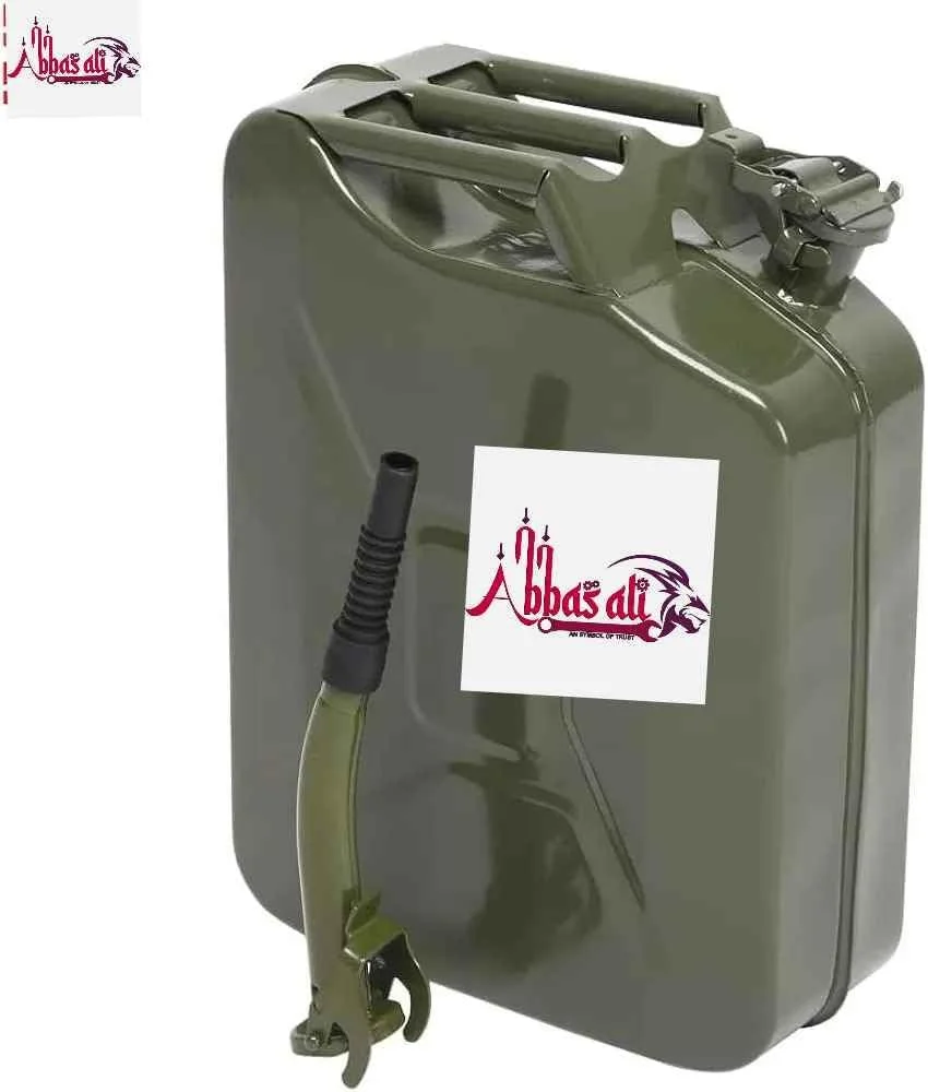 گالن فلزی بنزین عباسعلی برای بنزین/گازوئیل/آب با دهانه فلزی انعطاف پذیر (20 لیتر)