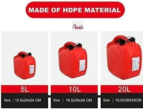 ظرف سوخت پی وی سی عباسعلی مناسب برای نگهداری روغن، بنزین و گازوئیل، مقاوم و بادوام، مناسب برای موتورسیکلت، خودروهای شاسی بلند و ATV (۵ لیتری)